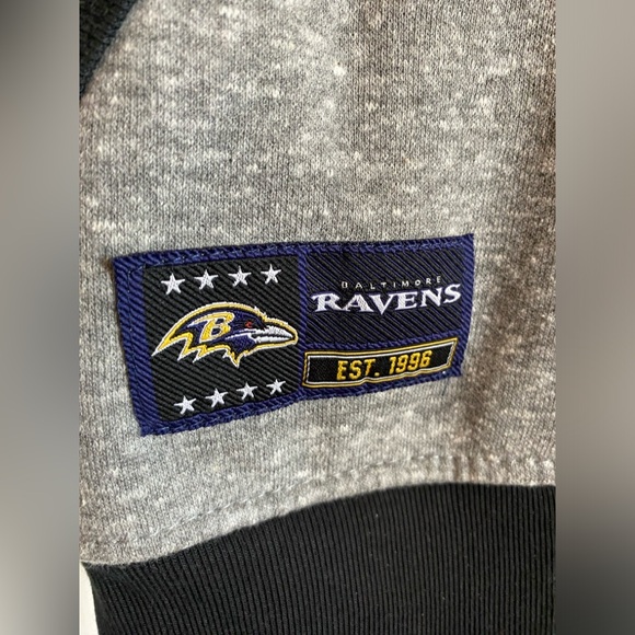 Baltimore Ravens Ultra Game NFL Men's Full Zip Soft Fleece Raglan Hoodie - Picture 4 of 6